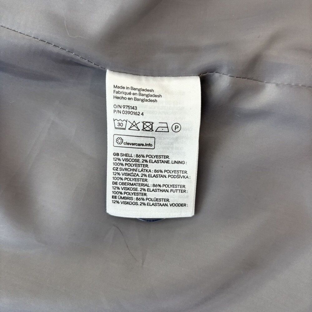 H&M Womens Gray Double Breasted Peacoat Jacket Sz 8 Classic Tailored Fit Capsule - Picture 9 of 14